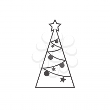 Merry Christmas tree isolated on white. Vector illustration EPS10