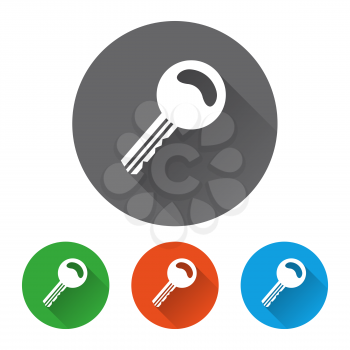 Security icons set with key vector illustration