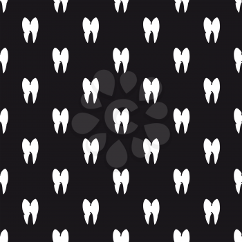 Black and white seamless pattern with teeth. Vector illustration