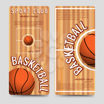 Basketball sport club brochure flyers template vector