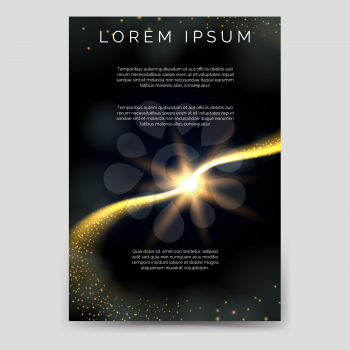 Abstract brochure flyer template with comets and stars vector