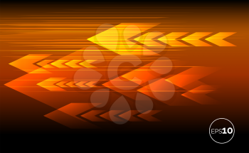 Abstract tech motion lines and arrows parallel concept. Vector technology background