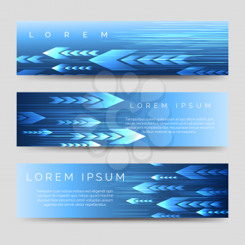 Abstract horizontal banner template with arrows. Vector illustration