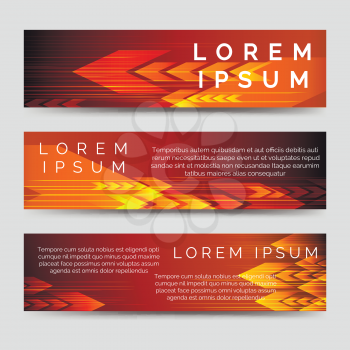 Speed banners template with black and orange arrows. Vector illustration