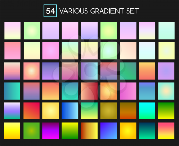 Multicolor gradient backgrounds. Vector elegant soft color and light illuminated gradients collection