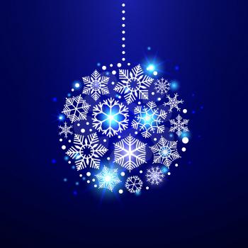 Decorative christmas snowflakes in shape of curcle christmas tree decoration. Vector illustration