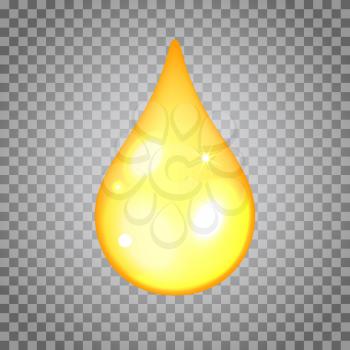 Vector oil drop icon on the transparent background