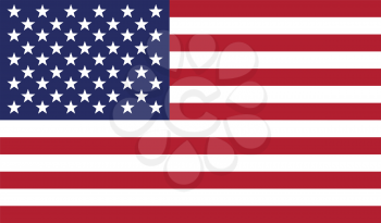 USA flag vector illustration. American national United States flag with stars and stripes for federal banners and state government decoration