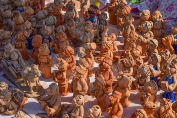 Figures Cossacks of bread crumbs. Bread crumbs turn into toys. The image of ethnic culture.