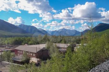 Russia, Nezhdaninskoe - 18 July 2014: View on the village Nezhdaninskoye. Settlement in the hills.