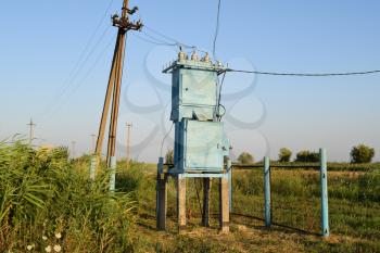 Transformers for voltage conversion. Power infrastructure. The old equipment.