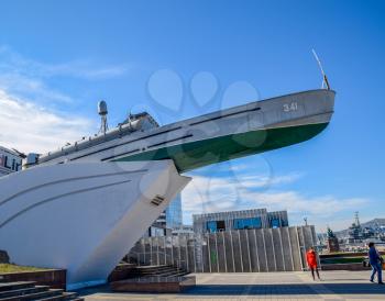 Novorossiysk, Russia - September 29, 2018: Monument to the Heroic Sailors Chernomortsam