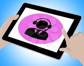 Voip Tablet Showing Voice Over Broadband 3d Illustration