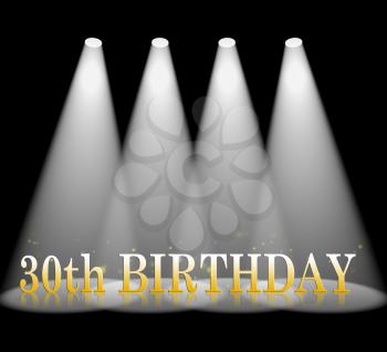 Thirtieth Birthday Representing 30th Celebration 3d Rendering