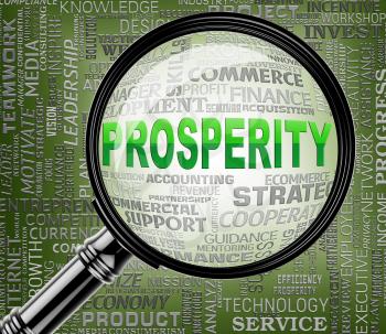 Prosperity Magnifier Indicating Investment Profits 3d Rendering