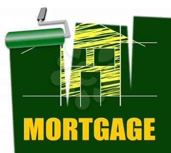 House Mortgage Representing Housing Loan And Credit