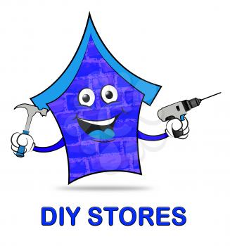 Diy Stores Representing Do It Yourself 3d Illustration