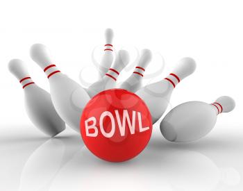 Tenpin Bowling Representing Leisure Bowl 3d Rendering
