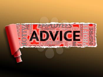 Advice Word Showing Assistance Support 3d Illustration