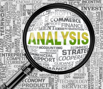 Analysis Magnifier Representing Data Analyzing 3d Rendering