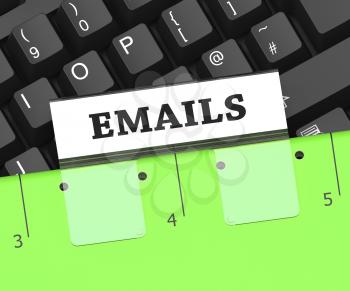 Emails Folder Representing Internet Message 3d Rendering