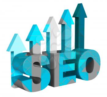Seo Graph Representing Search Engine 3d Rendering