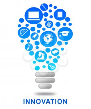 Innovation Lightbulb Shows Creativity Breakthroughs And Ideas