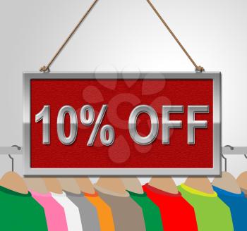 Ten Percent Off Representing 10% Clearance And Offers