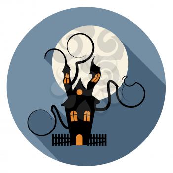Haunted House Icon Indicating Trick Or Treat Spooky Home