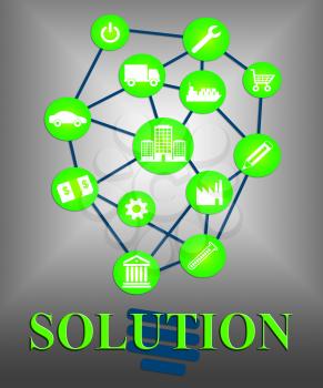 Solution Icons Representing Solving Successful And Resolution