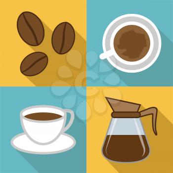 Coffee Icons Representing Restaurant And Cafeteria Beverages