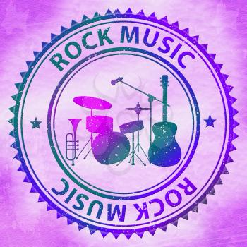 Rock Music Stamp Representing Pop Song Soundtracks