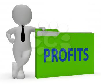 Profits Folder Meaning Income Growth 3d Rendering