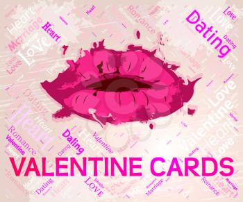 Valentine Cards Representing Valentines Greeting And Day