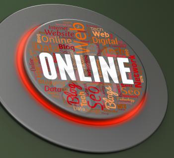 Online Button Indicating Web Site And Network