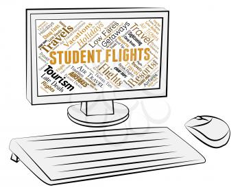 Student Flights Representing Online Computer And Aeroplane