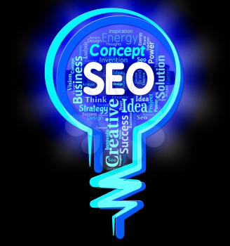 Seo Lightbulb Indicating Search Engine And Website