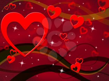 Red Background Indicating Heart Shapes And Romance