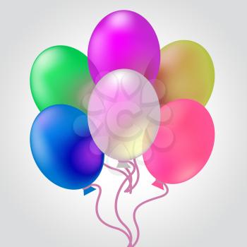 Celebrate With Balloons Meaning Cheerful Party And Celebrating