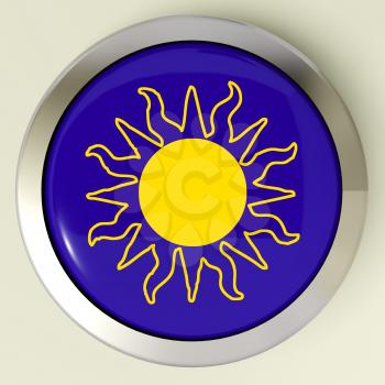 Sunny Button Meaning Hot Weather Or Sunshine