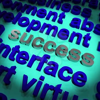 Success Word Showing Achievement Visions And Determination