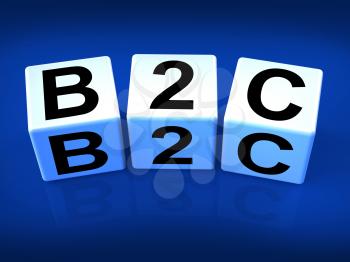B2C Blocks Representing Business and Commerce or Consumer