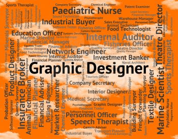 Graphic Designer Indicating Pictorial Jobs And Symbolic