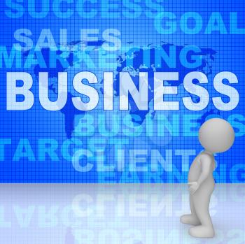 Business Words Meaning Selling Biz And Commercial3d Rendering