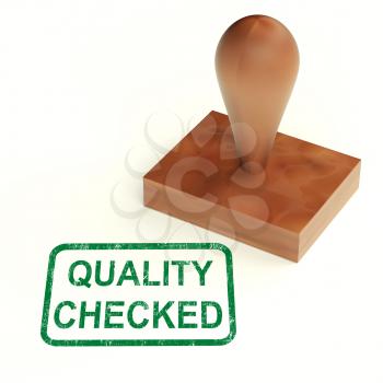 Quality Checked Stamp Showing Product Tested Ok