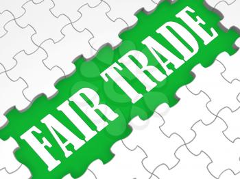 Fair Trade Puzzle Shows Price Deals And Discounts