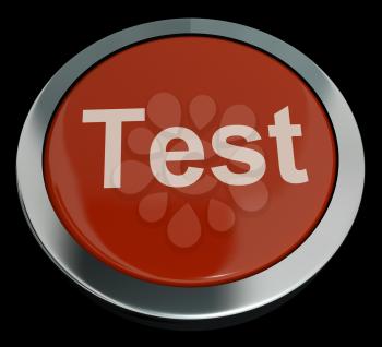 Test Button In Red Showing Quiz Or Online Questionnaires