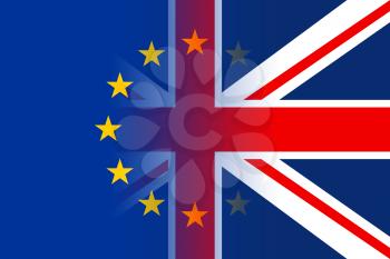 Brexit Flags Representing Patriotic Britain Euro And Patriotism