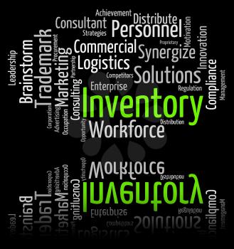 Inventory Word Indicating Stock Product And Words