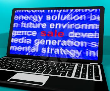Sale Laptop Showing Reductions Discount Or Offer Online